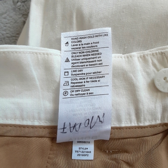 Vince Tapered Cropped Pants linen Blend In Off White Size 2. - Picture 14 of 14